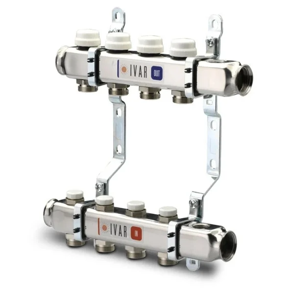 Set distribuitor inox rad. tur-retur 1" x EK  2 cai IVAR 503572-image0